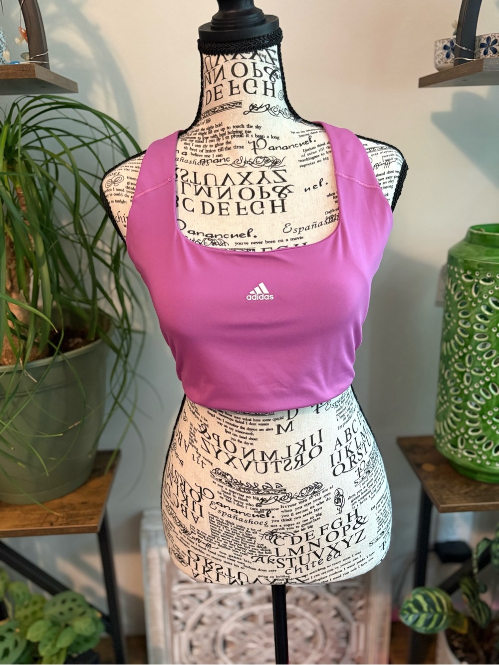 adidas Magenta Racerback Sports Crop Bra
